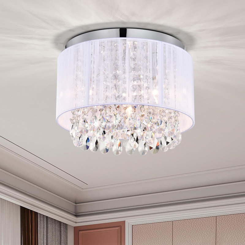 Plafonnier en cristal 3 lumières Chandelier, Blanc