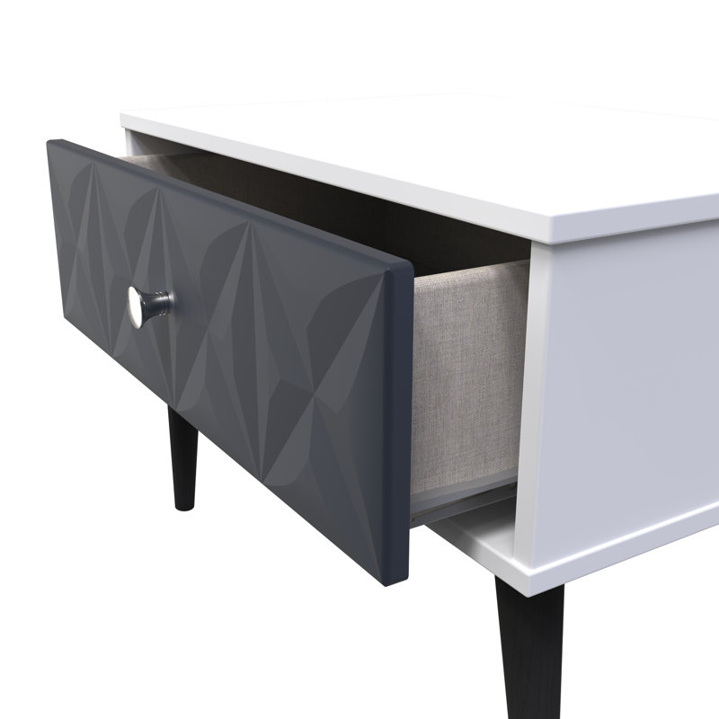Carnlea 1 Drawer Midi Chest (Ready Assembled), Indigo Matt/White