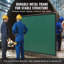 Welding Screen with Frame, 1.83 x 2.44 m Welding Curtain Screen, Flame-Resistant Vinyl Welding Protection Screen on 4 Swivel Wheels (2 Lockable), Moveable & Professional for Workshop/Industrial, Green