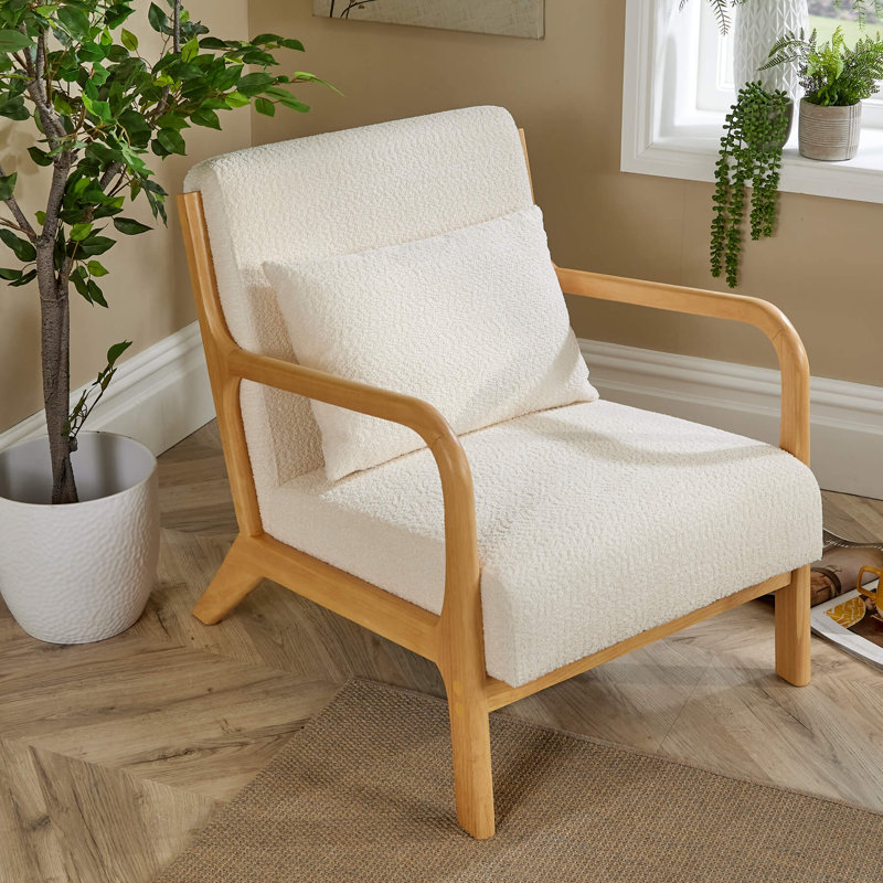 Halie Boucle Upholstered Occasional Accent Armchair