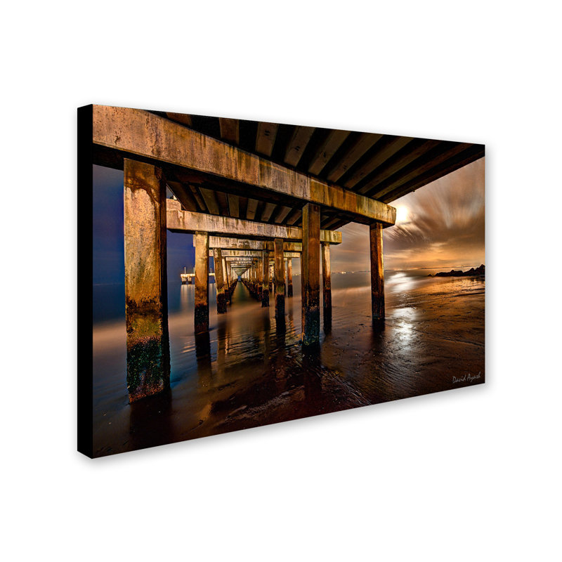 «Coney Island Pier by Moonlight», reproduction de photo sur toile tendue, H 30 po x l 47 po x P 2 po