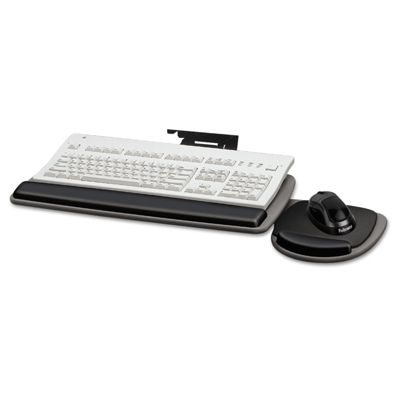 Adjustable Black and Graphite Keyboard Platform with Gel Wrist Pad