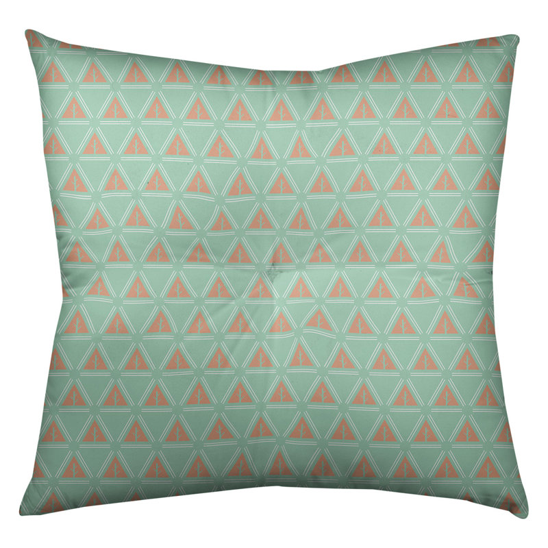Coussin Theo Nath, 30 po x 30 po, Vert / Orange