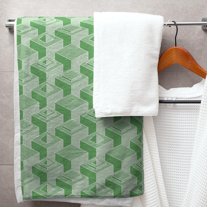 Jordao Bath Towel, Emerald Green/White