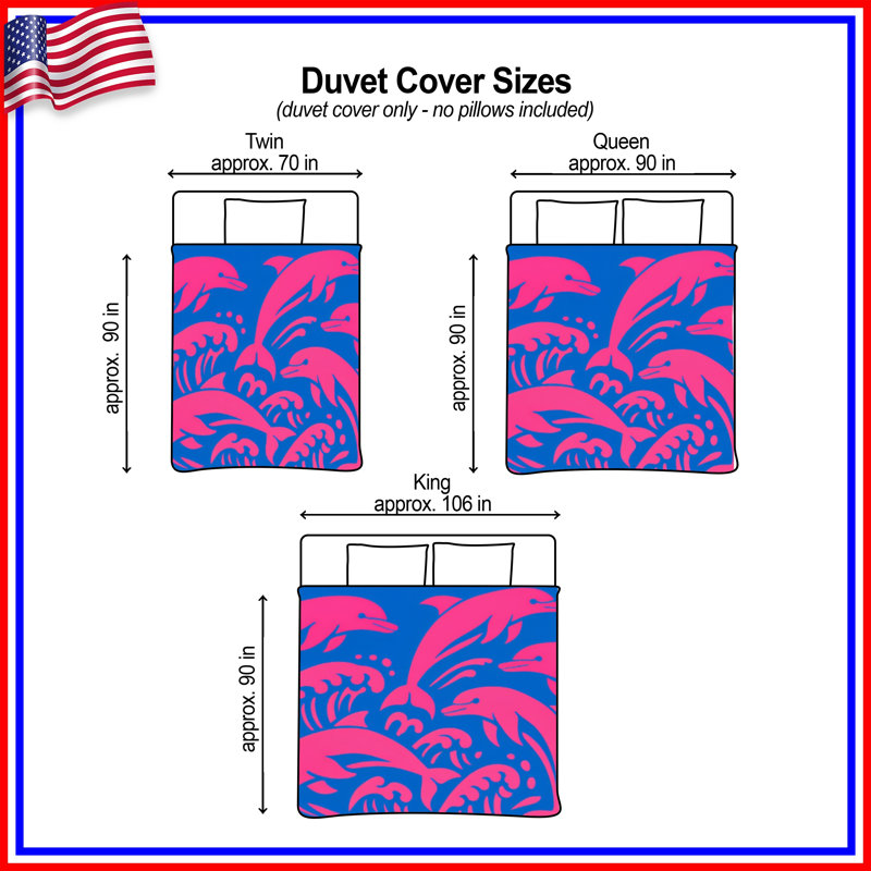  Housses de couette Dolphins Waves, King