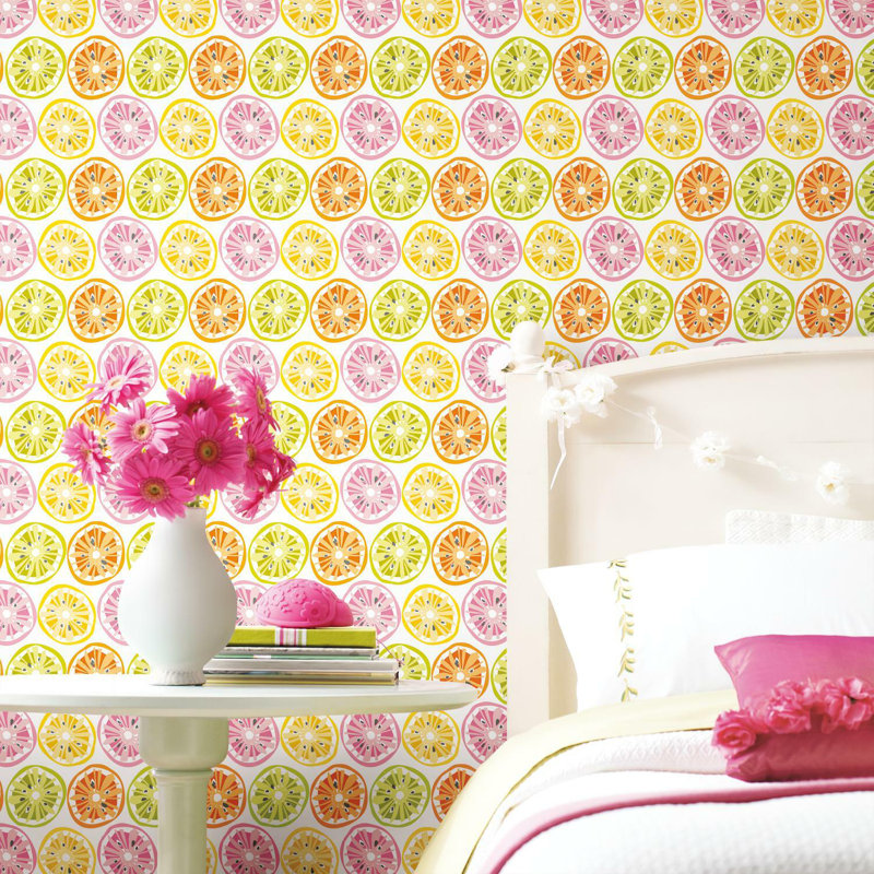 Rouleau de papier peint autocollant L 18,9 pi x l 18 po Citrus Sweet