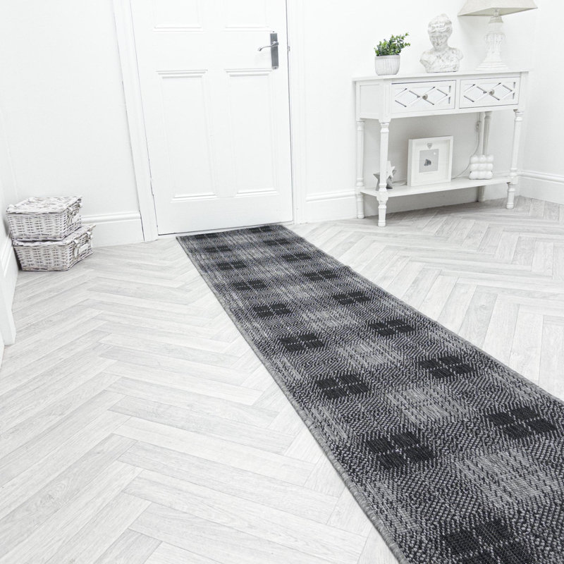 Runner Plaid Flatweave Area Rug, Runner 60 x 210 cm