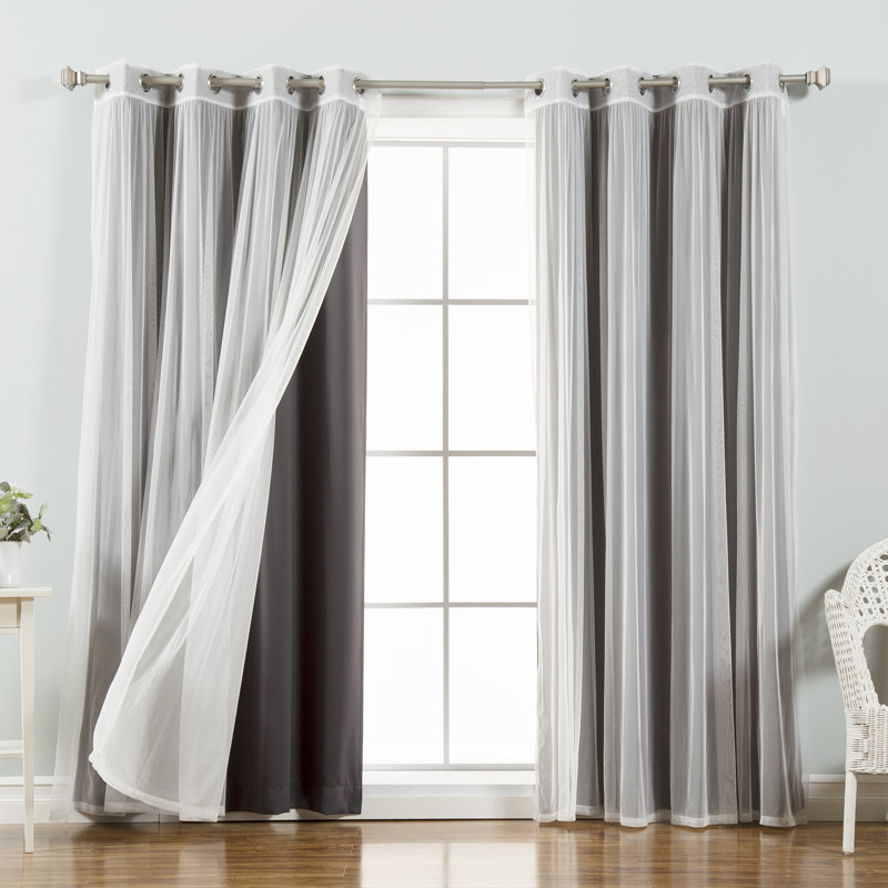 Panneau coulissant en polyester Natascha, l 52" x L 84", Gris foncé
