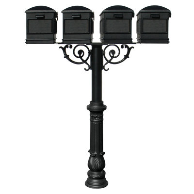 Hanford Aluminum Post Mounted Mailbox