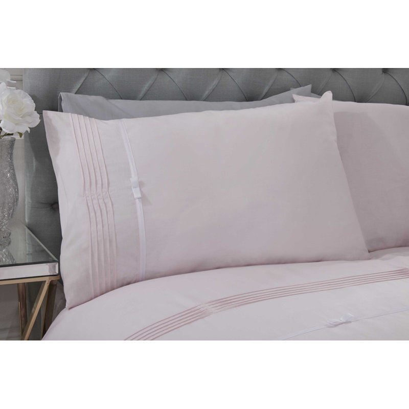Huff Bedding with Pillowcases, King Duvet Cover, Blush