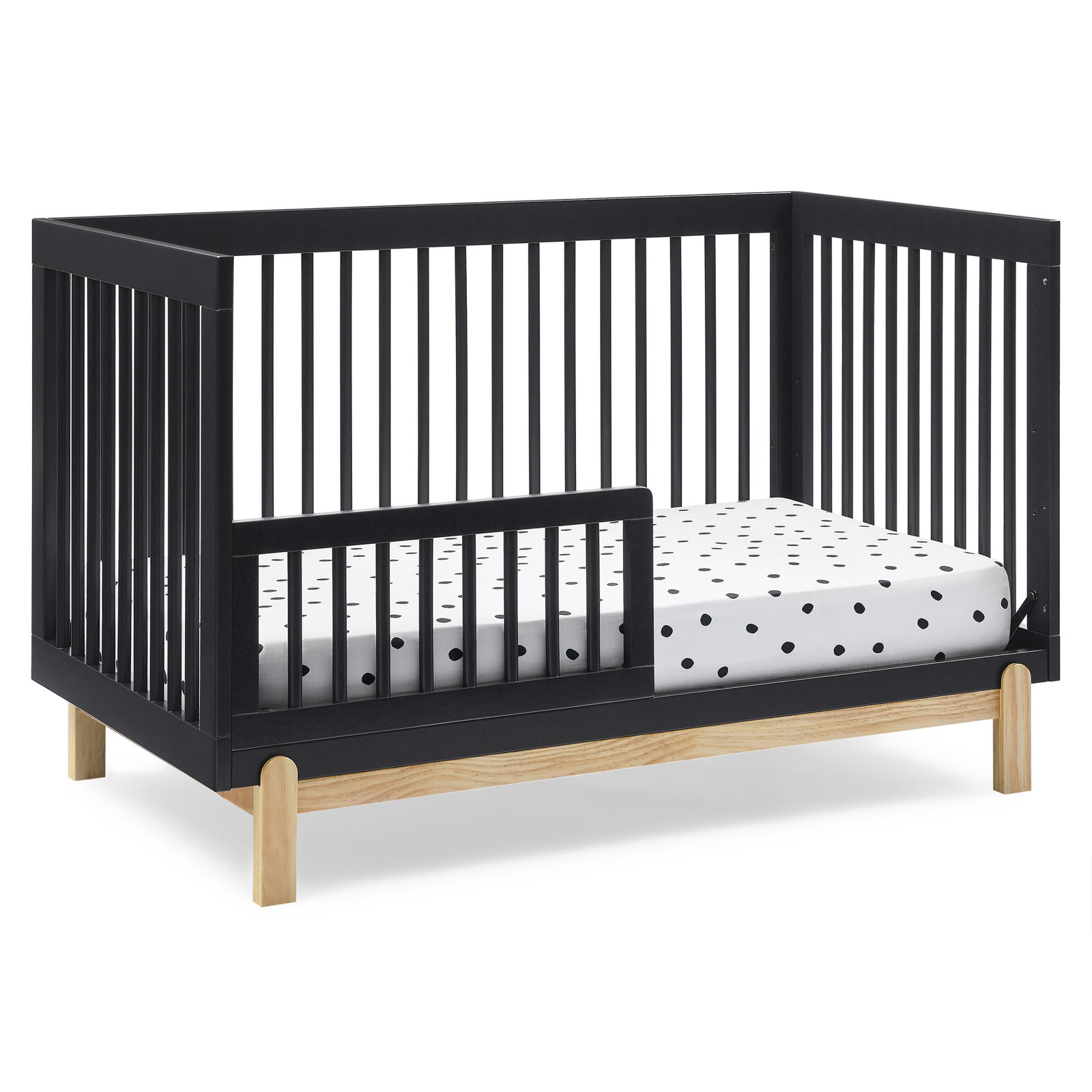 Poppy Pine 4-in-1 Convertible Crib, Midnight Gray