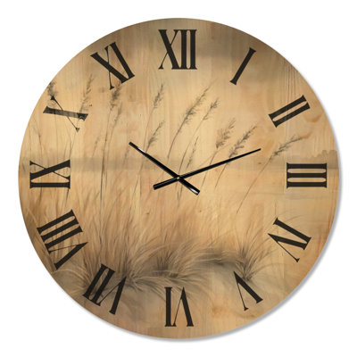 Horloge murale ronde bohème Misty Reed Shore, imprimée sur bois