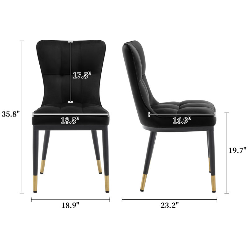Guitierrez Velvet Upholstered Parsons Chair, Black
