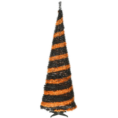 7.5' Halloween Orange and Black Pop-Up Tree