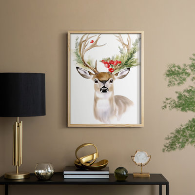 «Christmas Holiday Art», reproduction encadrée - Bois massif