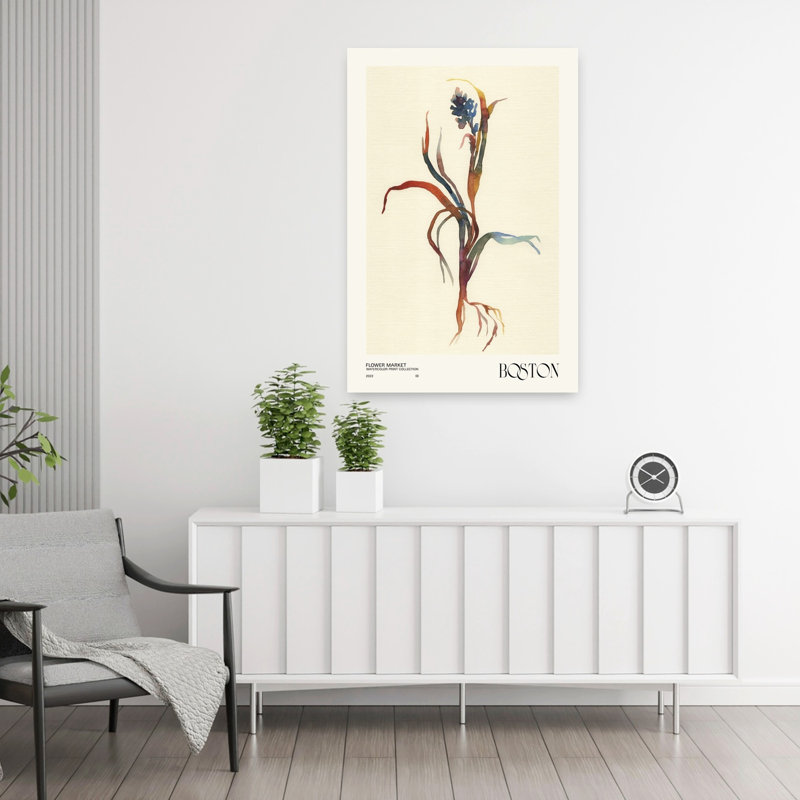 Collection d'aquarelles. «Flower Market - Boston Abstract Contemporary Flower Landscape», art mural, H 36 po x l 24 po