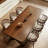 Solid wood rectangular dining table-176882273