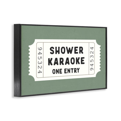 Bon de douche karaoké encadré, estampe par lettré et doublé