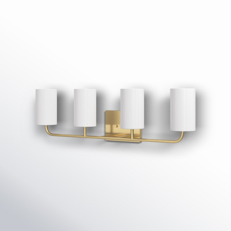 Éclairage pour meuble-lavabo 4 lumières Vincente, Bronze satiné, Non