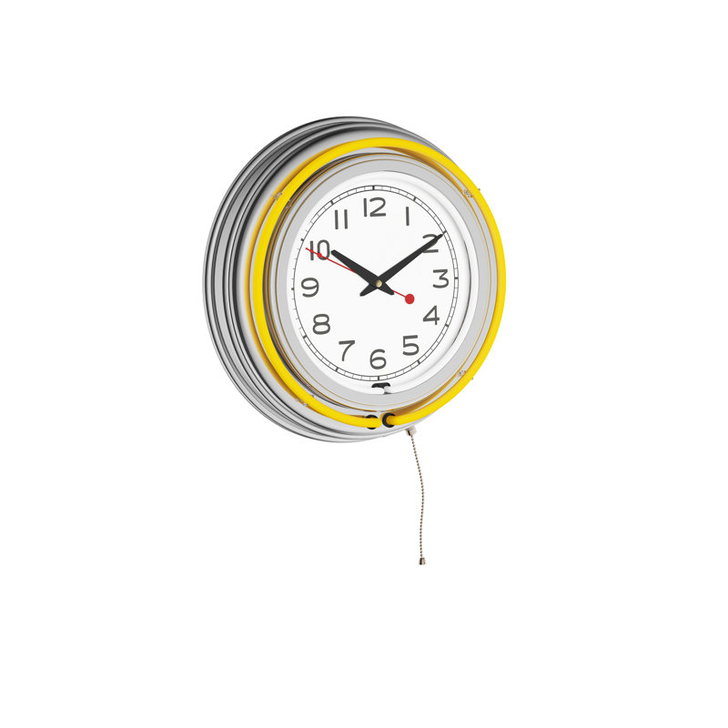 Vandervliet Metal Wall Clock, Yellow