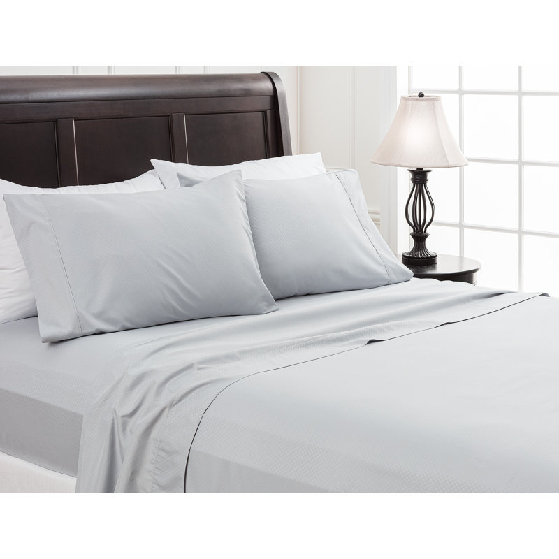  Ensemble de draps en microfibre ultra douce, Gris clair, Ensemble de draps pour très grand lit + un drap-h