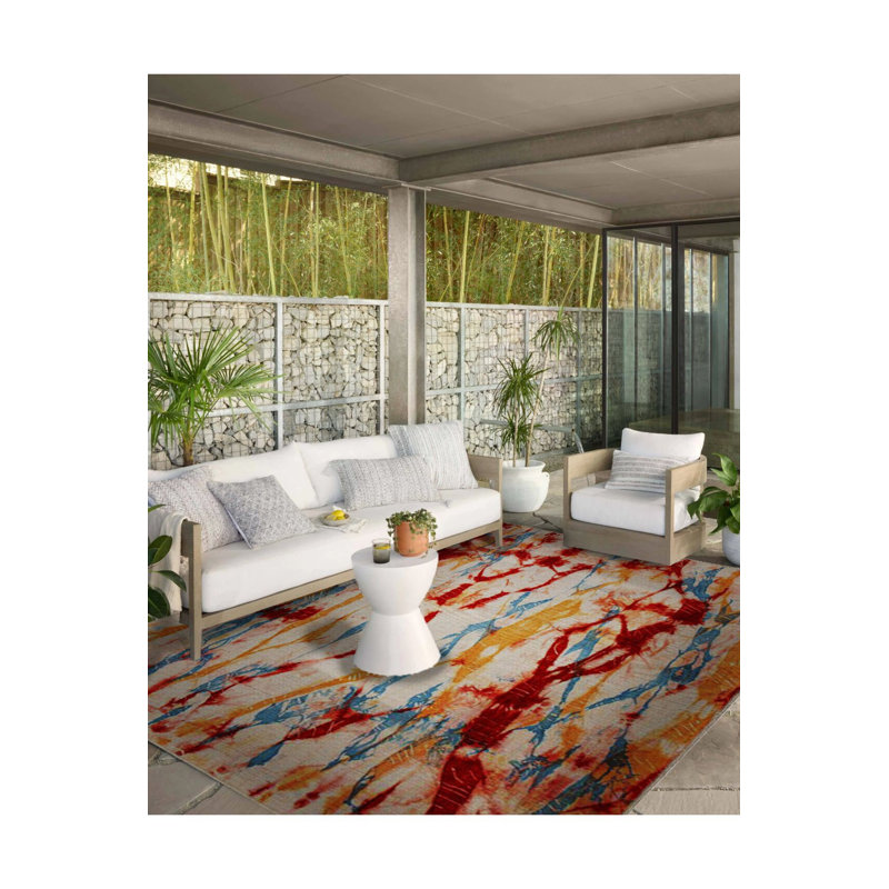 Tapis multicolore à éclaboussures de peinture à motif décoratif moderne et lavable à la machine