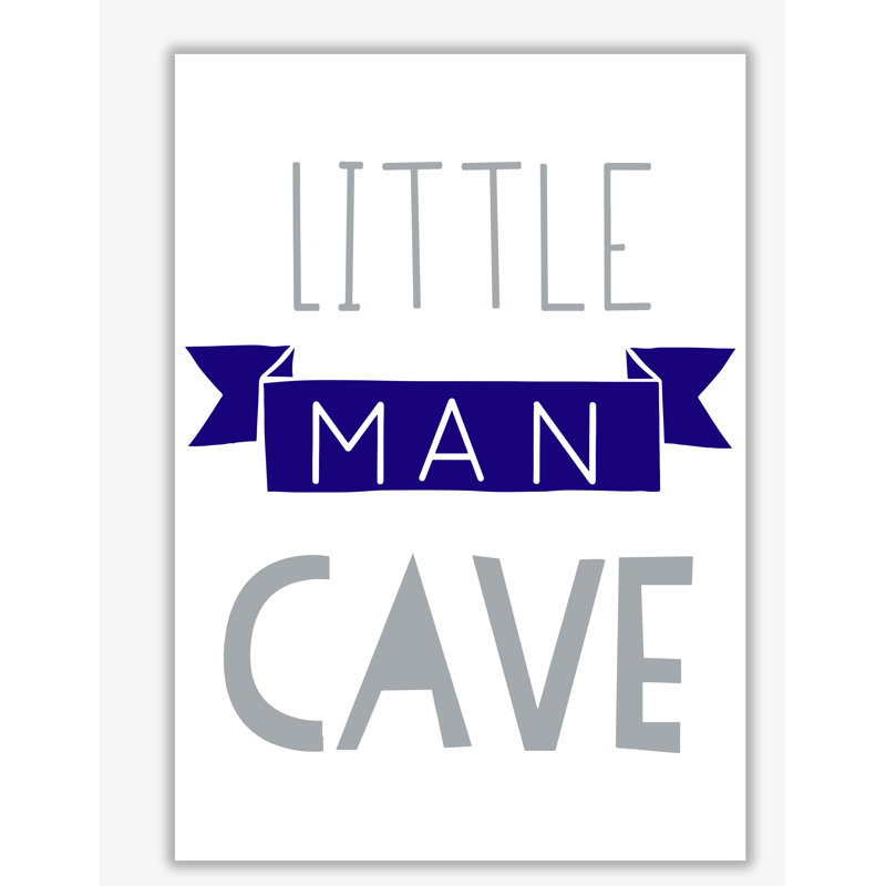 Little Man Cave Banner - Print, 30 cm H x 21 cm W x 1 cm D, No Frame