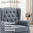 Button-Tufted Small Wingback Accent Chair with Rolled Arm and Thick Padded Cushion-960737535