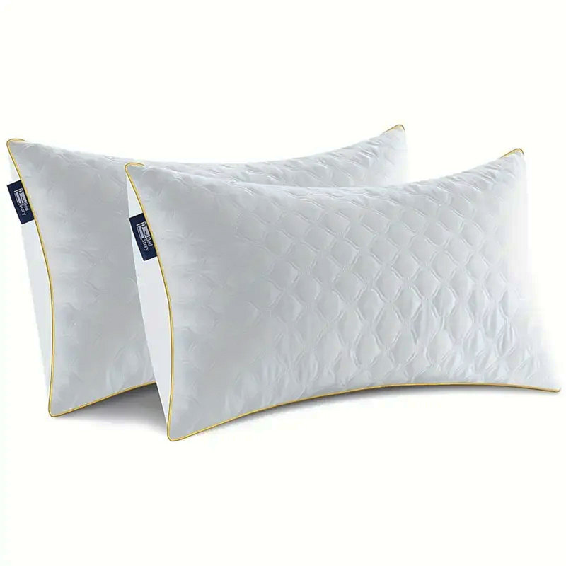 2 Pack Luxury Neck Support Pillows - Soft, Hypoallergenic, All-Season Comfort For Queen Size, Perfect For Home