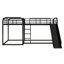 Full And Twin Size L-Shaped Bunk Bed With Slide And Short Ladder-319632278