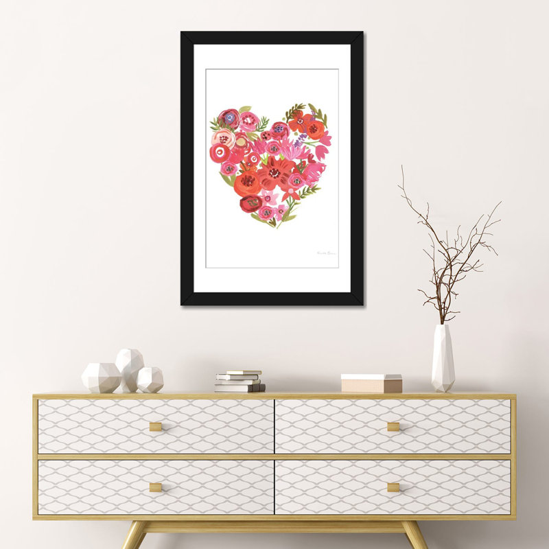 « valentine chic, word no ii », reproduction d’impression sur toile, H 24 po x l 16 po x P 1 po, Papier d'art encadré noir
