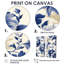 Regal bleu cobalt damassé II motif victorien - chalet mauve, art mural traditionnel 2 pièces-689678419-689674157-689678422