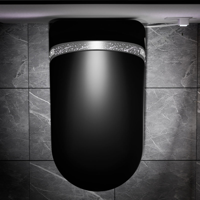 Smart Toilet For Bathroom Featuring Starry Night , Bidet, Auto Lid - Open/Close, Foot Sensor Functionality, Led Display, Warm Water System, Heated Seat And Dryer Toilet, Bidet Included, Open/Close