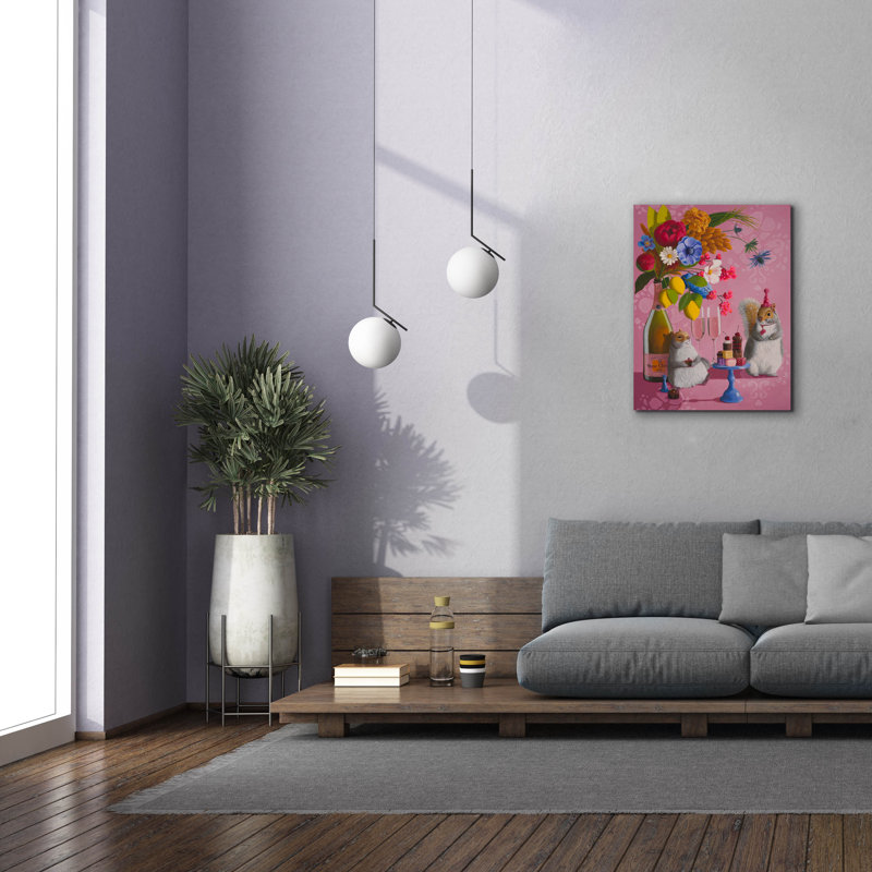 "Epic Graffiti" Party Squirrels "par Heather Gauthier, art mural sur toile, 26 po x 34 po