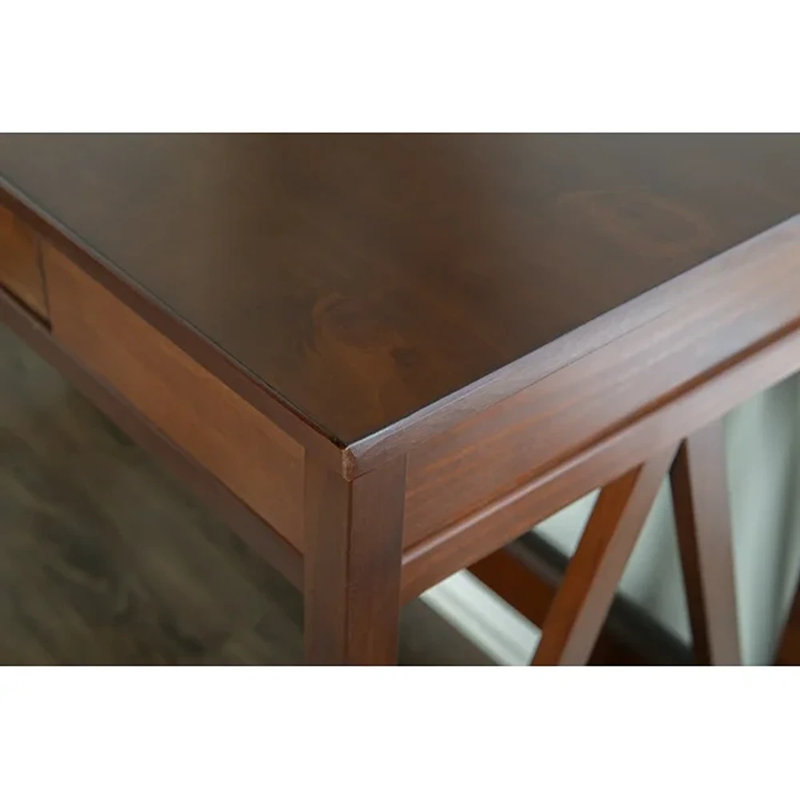 Bureau en bois avec 1 tiroir Soule, Tabac antique