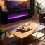 Meuble télé avec foyer et haut-parleur Bluetooth 71 pouces Vista