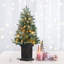 Arbre de Noël artificiel illuminé 3 pi avec base en pot rétro