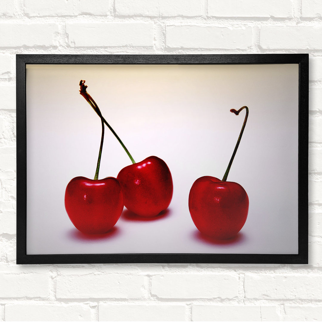 Cherry Trio - Geschlossener Eckrahmen Kunstdrucke auf Holz