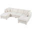 Grand canapé modulaire en forme de U de 128 po avec 2 repose-pieds mobiles, tissu chenille pour le salon et le cinéma maison-129387086