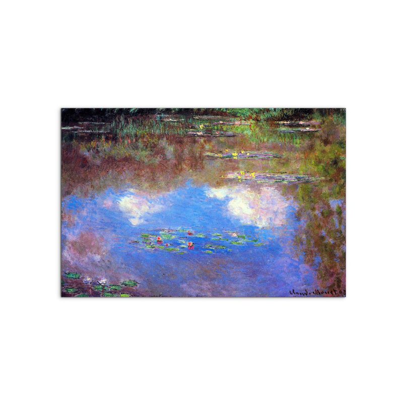 Water Lily Pond IV by Monet Claude 53×80 cm MetalArt Materic Aluminum Satin Effect, Frameless Panel, Lightweight Ready to Hang