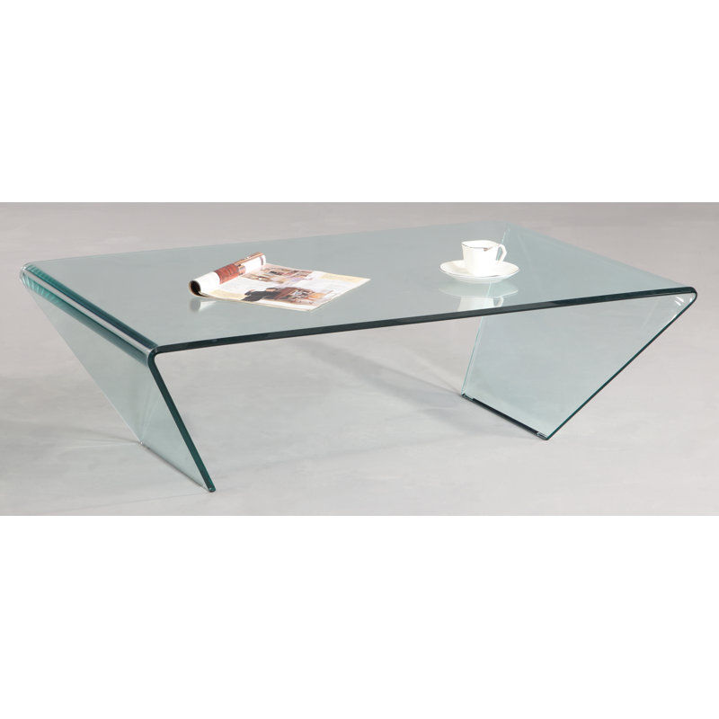 Titan Glass Coffee Table, 39..37" W x 41.53" L x 12.99" H