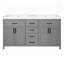 Meuble-lavabo moderne de 59,3 po avec structure en bois massif, double lavabo en SMC, charnières et glissières cachées, 4 portes, 3 tiroirs, 2 tiroirs rabattables, tablette en U