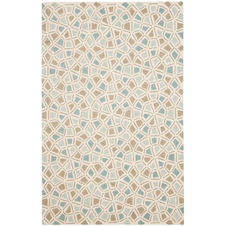 Spring Wheel Martha Stewart Hand Hooked Cotton Pile Geometric Rug