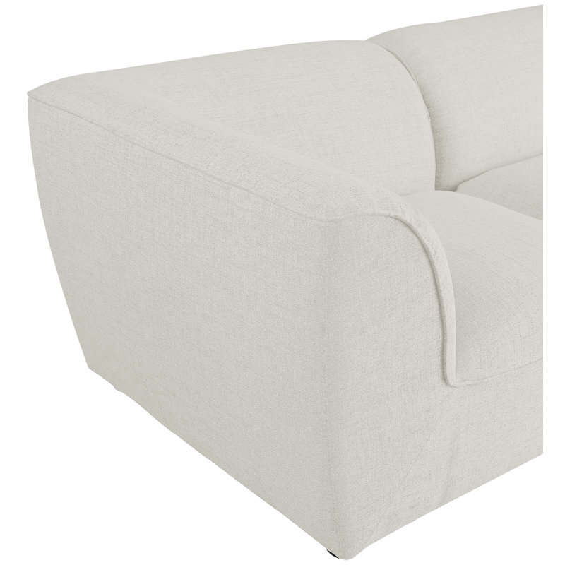 Arens 142'' Upholstered Sofa, Cream Linen Textured Fabric