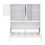 Lit escamotable avec armoire supérieure, tablettes, lit pliable peu encombrant avec éclairage et port USB-114282202