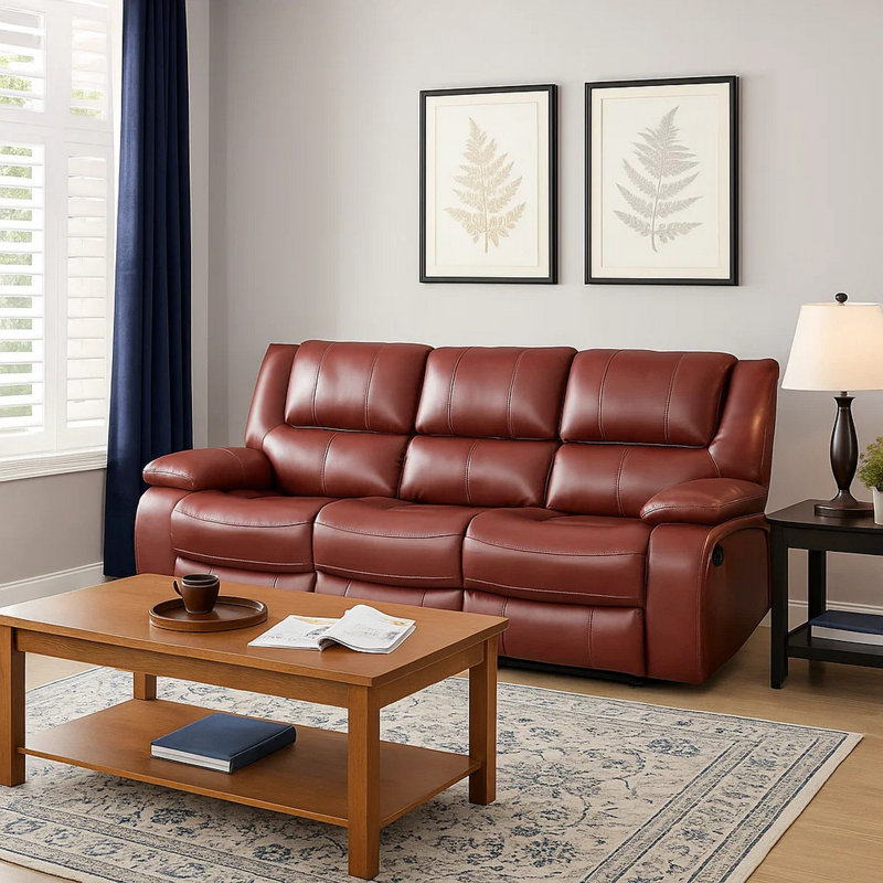 Ebie 84.75'' Faux Leather Reclining Sofa