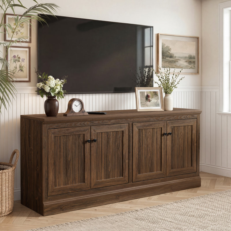Modern TV Stand for TVs up to 78", Dark Brown
