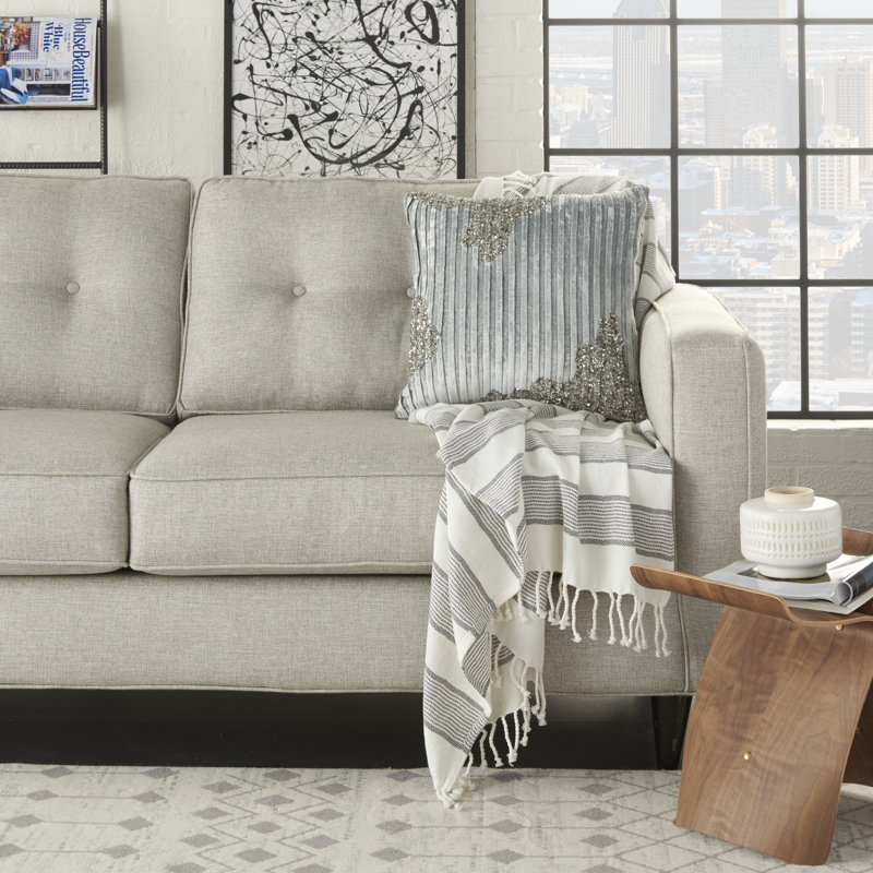 Sequined Cotton Throw Pillow