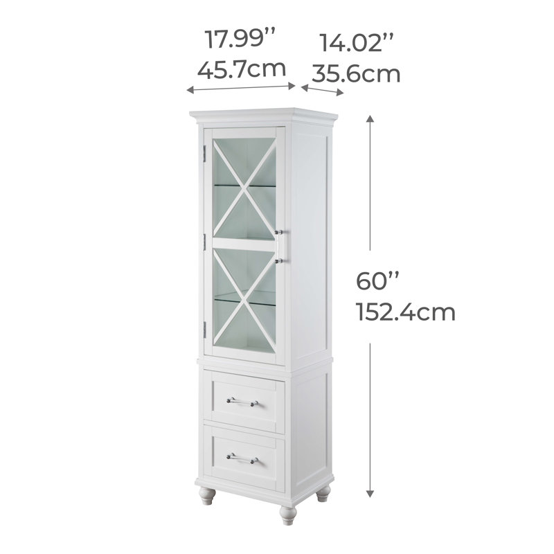 Prader Freestanding Tall Bathroom Linen Cabinet with Storage Drawers