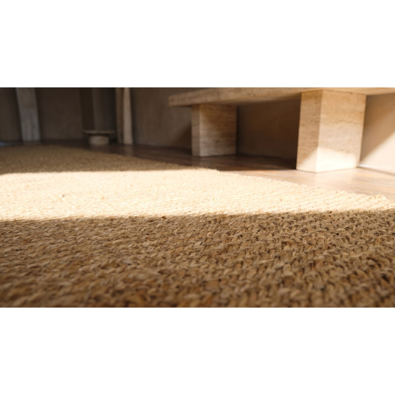 Warm Cream Color Antique American Flat Weave Rag Long Hallway Runner Rug